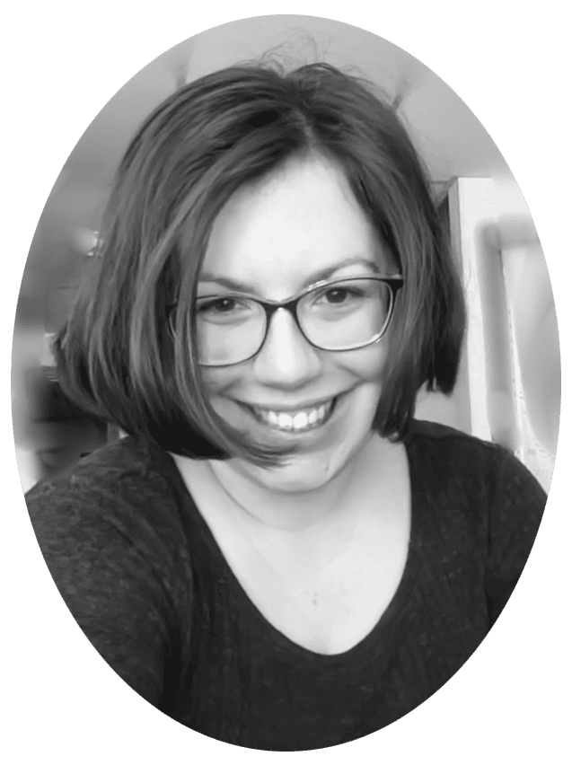 Katherine's headshot in black and white